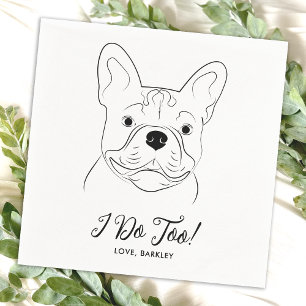 Serviette En Papier Je fais trop personnalisé Mariage de chien de taur