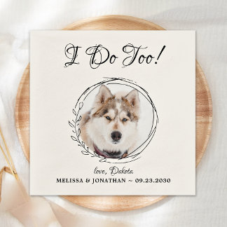 Serviette En Papier Je fais trop Personnalisé Mariage photo chien anim
