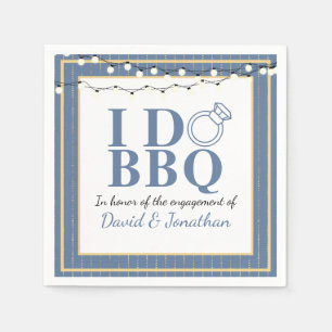 Serviette En Papier Je Fais Un BBQ Fête de Fiançailles Gay LGBTQ Coupl
