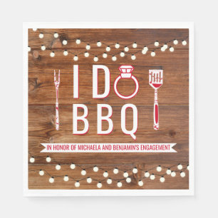 Serviette En Papier Je fais un BBQ Rustique Fête de Fiançailles pour l