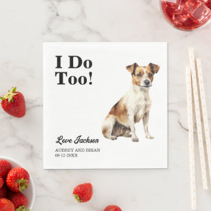 Serviette En Papier Je le fais aussi ! Photo de mariage de chien Terri