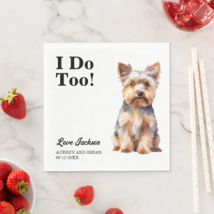 Serviette En Papier Je le fais aussi ! Photo de mariage de chien Terri