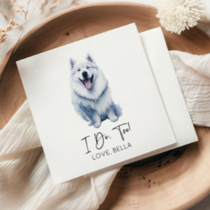 Serviette En Papier Je le veux aussi ! mariage de chien Samoyède anima