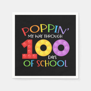 Serviette En Papier Je passe 100 jours à l'école