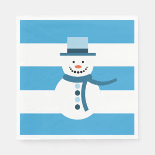 Serviette En Papier Je rêve d'un bonhomme de neige blanc