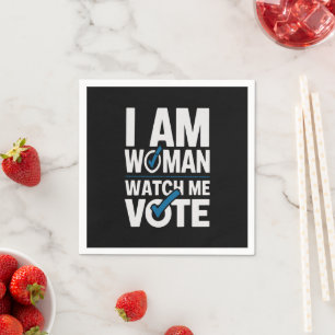 Serviette En Papier Je Suis Femme Regardez Moi Voter Vintage