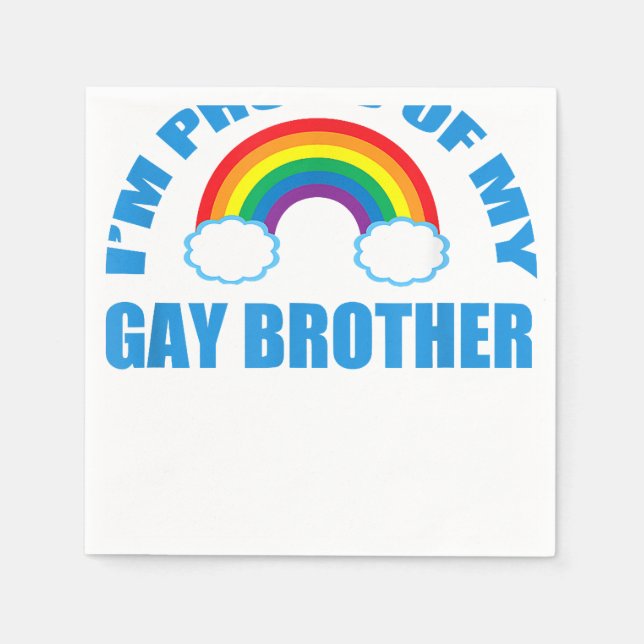 Serviette En Papier Je suis fier de mon frère gay (Devant)