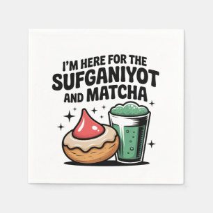 Serviette En Papier Je suis ici pour Sufganiyot et Matcha Hanoukka Jui