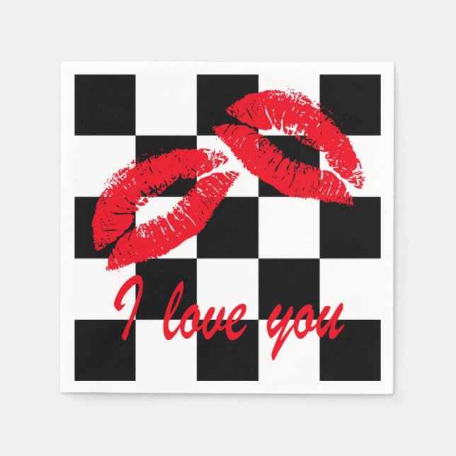Serviette En Papier Je t'aime (Devant)
