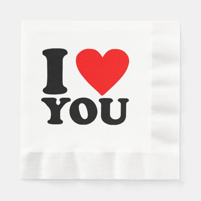 Serviette En Papier Je T'Aime (Devant)