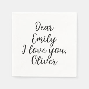 Serviette En Papier Je t'aime Modèle de texte
