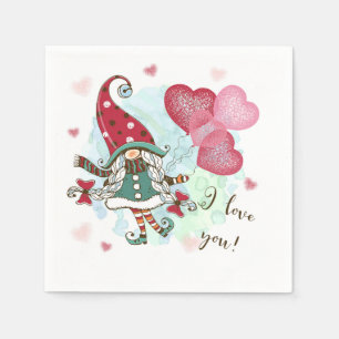 Serviette En Papier Je t'aime Papier Napkin