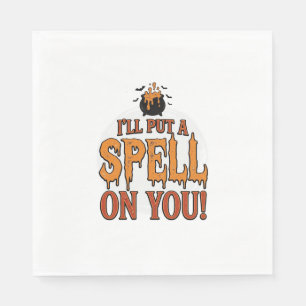 Serviette En Papier Je vais mettre un sort sur toi Halloween Chaudron 