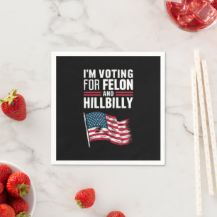 Serviette En Papier Je vote pour le criminel et le Hillbilly 2024 Pro