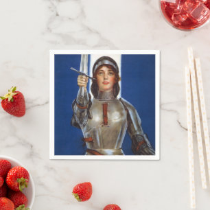 Serviette En Papier Jeanne d'Arc Héroïne Française, Chevalière La Puce