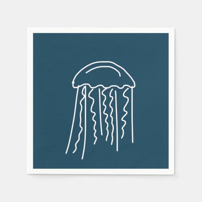 Serviette En Papier Jellis marine vie aquatique moderne (Devant)