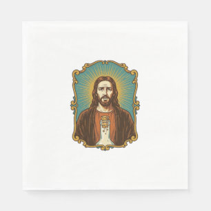 Serviette En Papier Jésus Bouchon de Vin Cassé Bouteille Sommelier Par