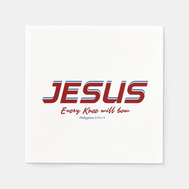 Serviette En Papier Jésus Chaque genou courra Philippiens 2:10-11 (Devant)