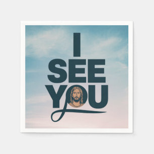 Serviette En Papier Jésus-Christ vous regarde, Jésus je te vois