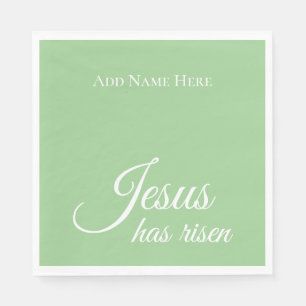 Serviette En Papier Jésus Est Devenu Vert Personnalisé Pâques Chrétien