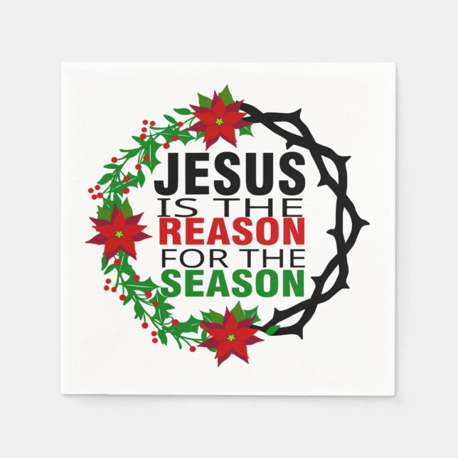 Serviette En Papier Jésus est la raison de la saison (Devant)