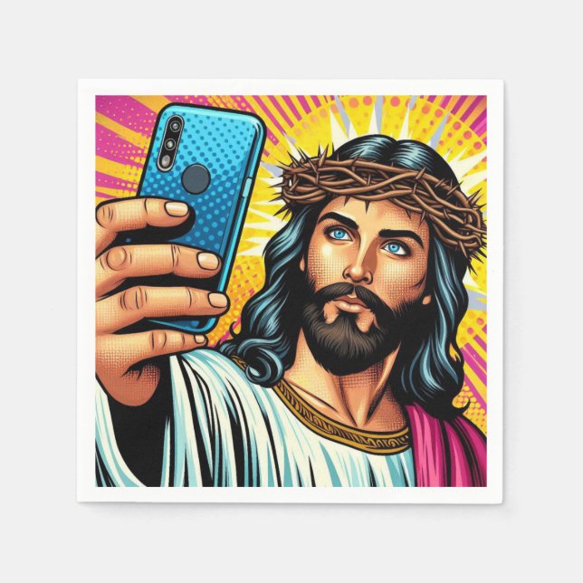 Serviette En Papier Jésus, les serviettes de selfie ! (Devant)