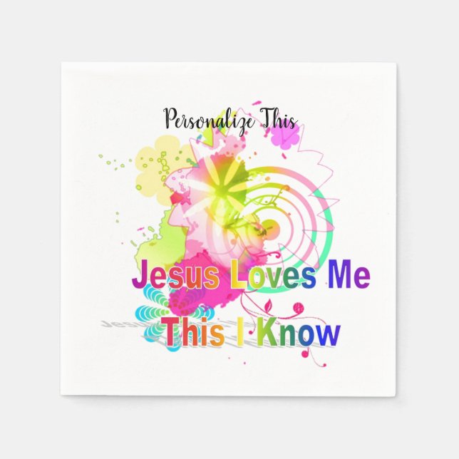 Serviette En Papier Jésus m'aime serviette (Devant)