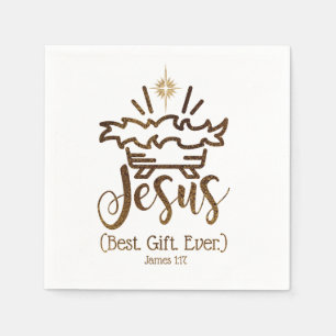 Serviette En Papier JESUS MEILLEUR CADEAU JAMAIS Fête de Noël