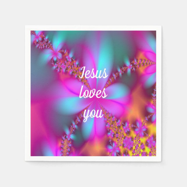 Serviette En Papier Jésus t'aime (Devant)