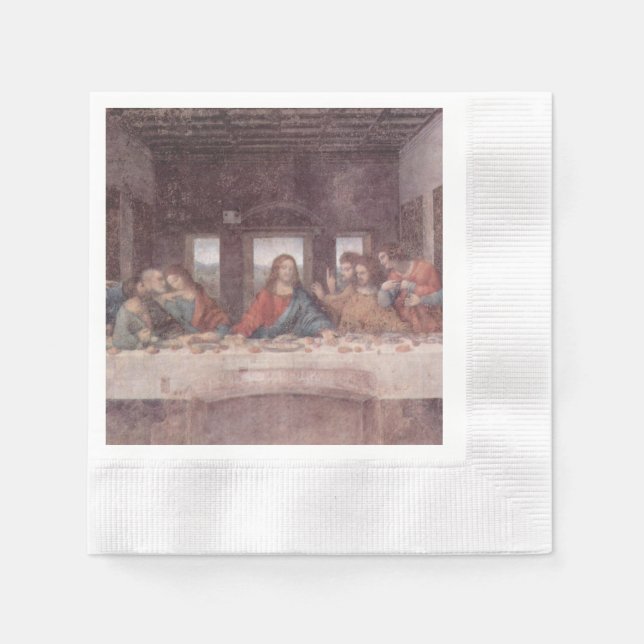 Serviette En Papier Jésus "Yeshua" La Dernière Cène, Léonard de Vinci (Devant)