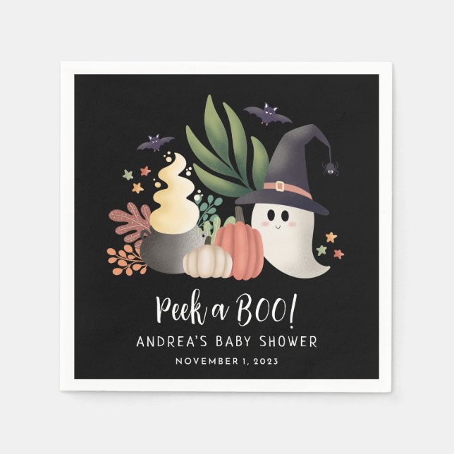 Serviette En Papier Jetez un oeil à un Baby shower fantôme d'Halloween (Devant)
