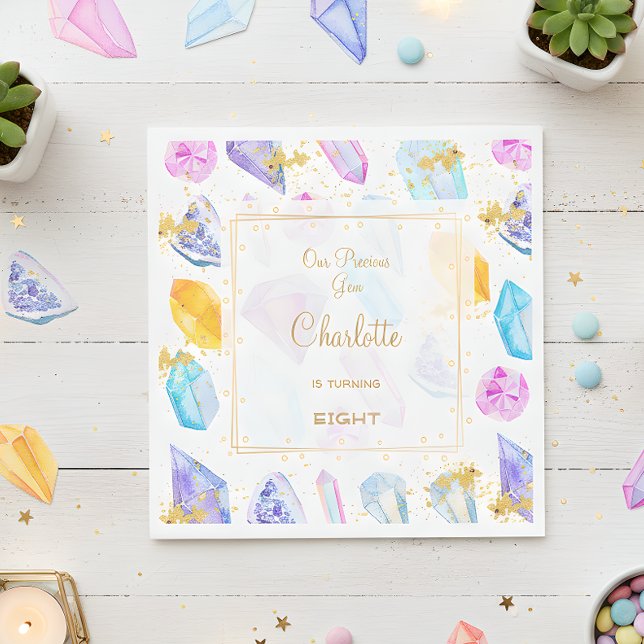 Serviette En Papier Jeu d'anniversaire Cristaux Jeu de Fête de fille d (Créateur téléchargé)