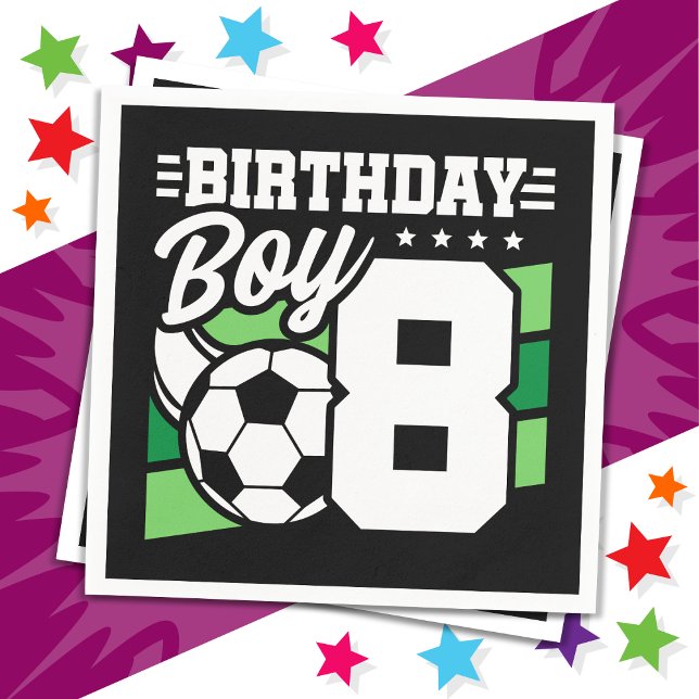 Serviette En Papier Jeu de football 8 ans Football 8 Anniversaire Garç (Créateur téléchargé)