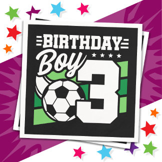 Serviette En Papier Jeu de football de 3 ans 3e anniversaire garçon