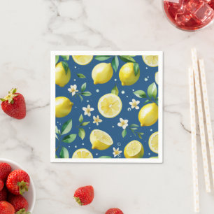 Serviette En Papier Jeu de mariée bleu citron moderne