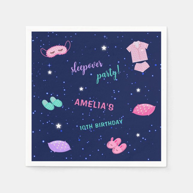 Serviette En Papier Jeu de Soirée Pajama Anniversaire Papier Napkin (Devant)