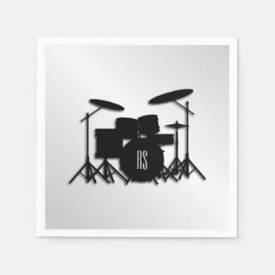 Serviette En Papier Jeu de tambour Monogramme Argent