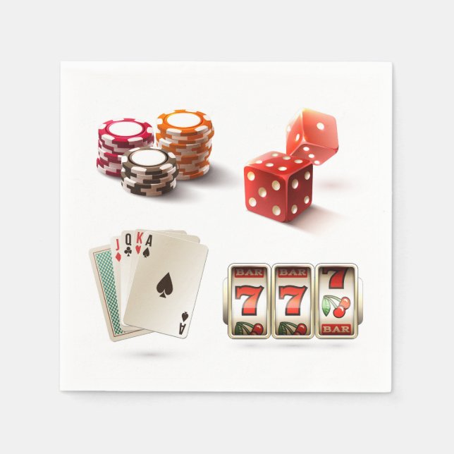 Serviette En Papier Jeu Dice Card Deck fête d'anniversaire (Devant)