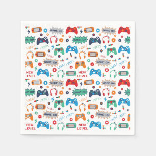 Serviette En Papier Jeu Gamer fête d'anniversaire