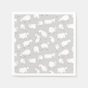 Serviette En Papier Jeu gris de chèvres