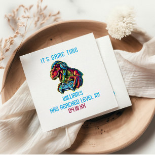 Serviette En Papier Jeu Vidéo Dinosaur Jeu Anniversaire