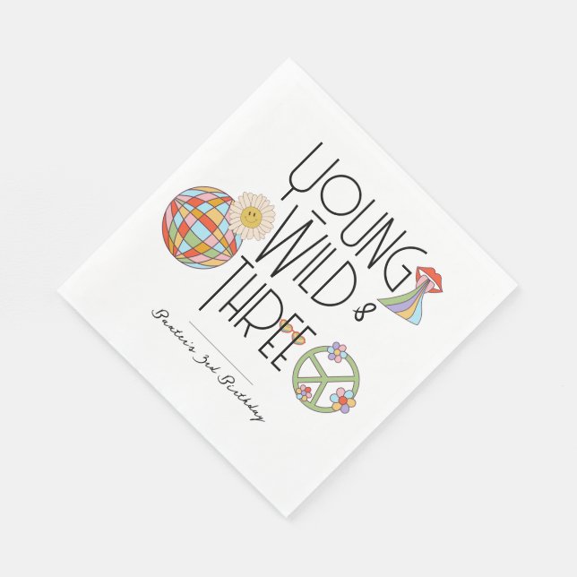 Serviette En Papier Jeune, sauvage et trois | Naples d'anniversaire en (Coin)