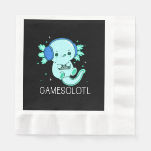 Serviette En Papier Jeux Kawaii Axolotl Axolotl Joueur