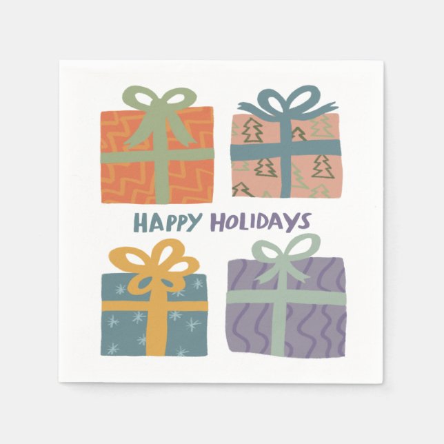 Serviette En Papier JEUX VACANCES Cadeaux Présente Noël PERSONNALISÉ (Devant)