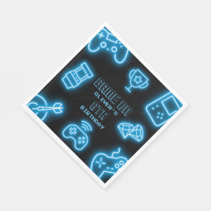 Serviette En Papier Jeux vidéo Neon Any year anniversaire 