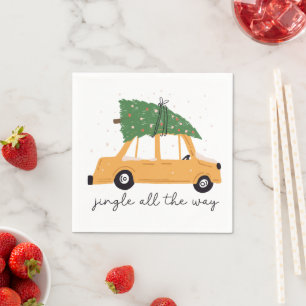 Serviette En Papier Jingle Tout Le Chemin Noël