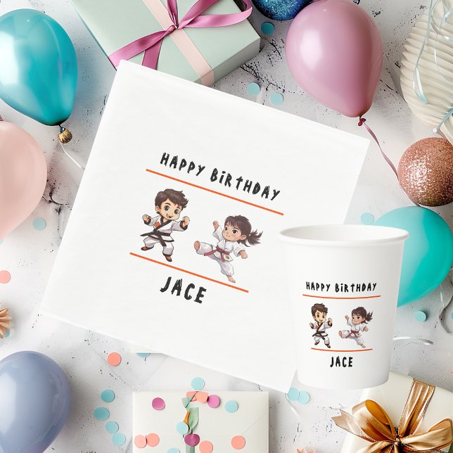 Serviette En Papier Jiu Jitsu Champ fête d'anniversaire (Créateur téléchargé)