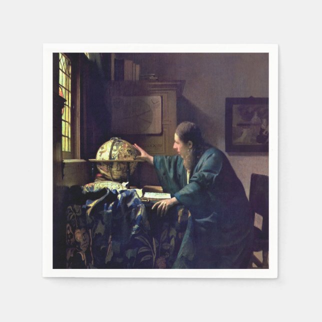 Serviette En Papier Johannes Vermeer - L'astronome (Devant)