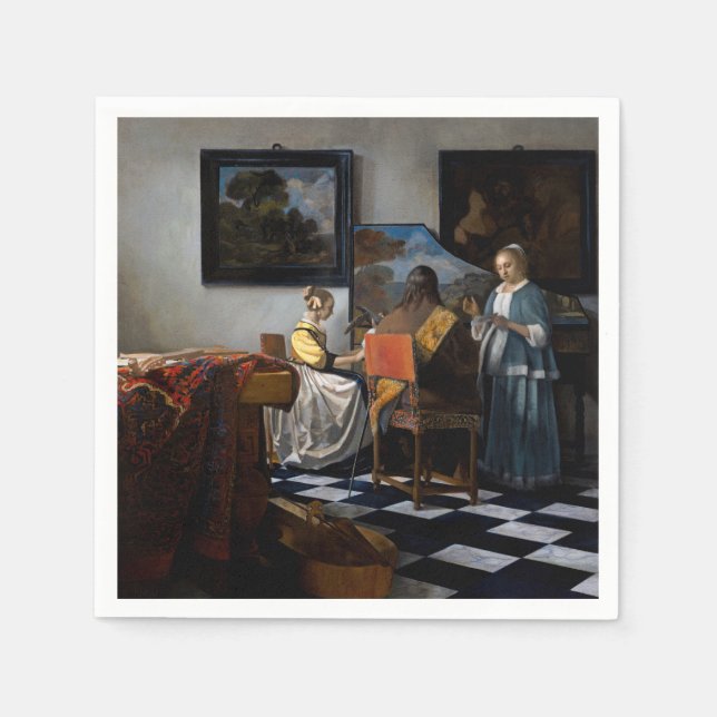 Serviette En Papier Johannes Vermeer - Le Concert (Devant)