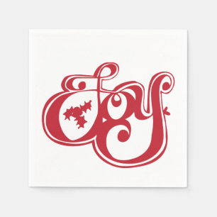 Serviette En Papier Joie avec Holly Christmas Holiday Napkin